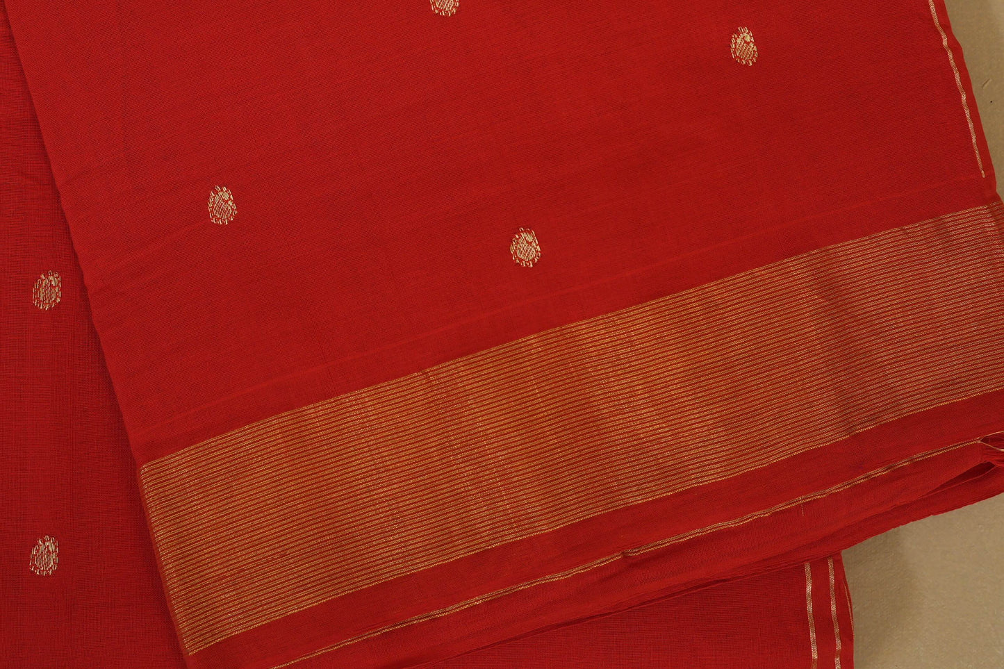 Red Paithani Cotton Saree  border