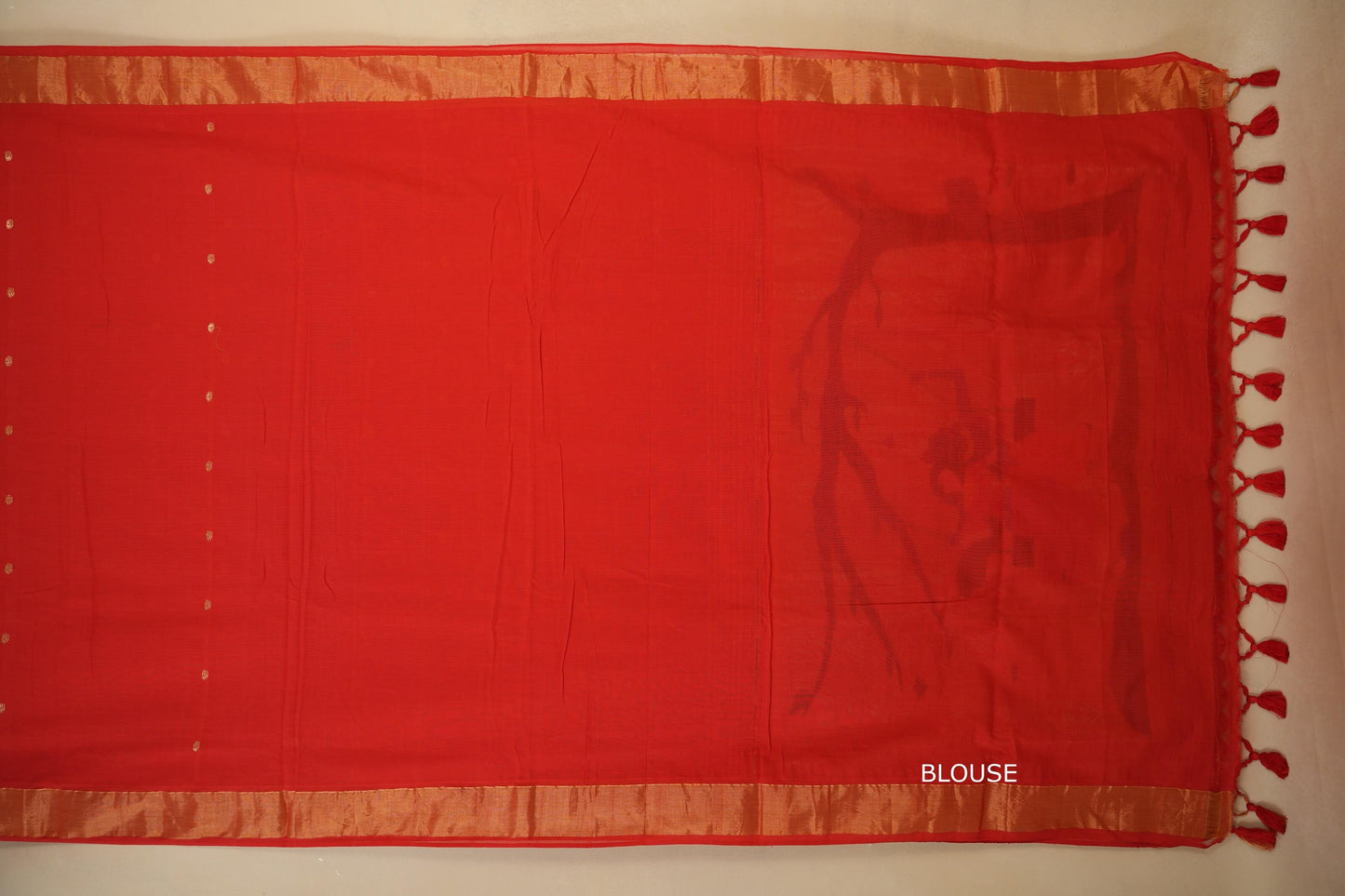 Red Paithani Cotton Saree  blouse