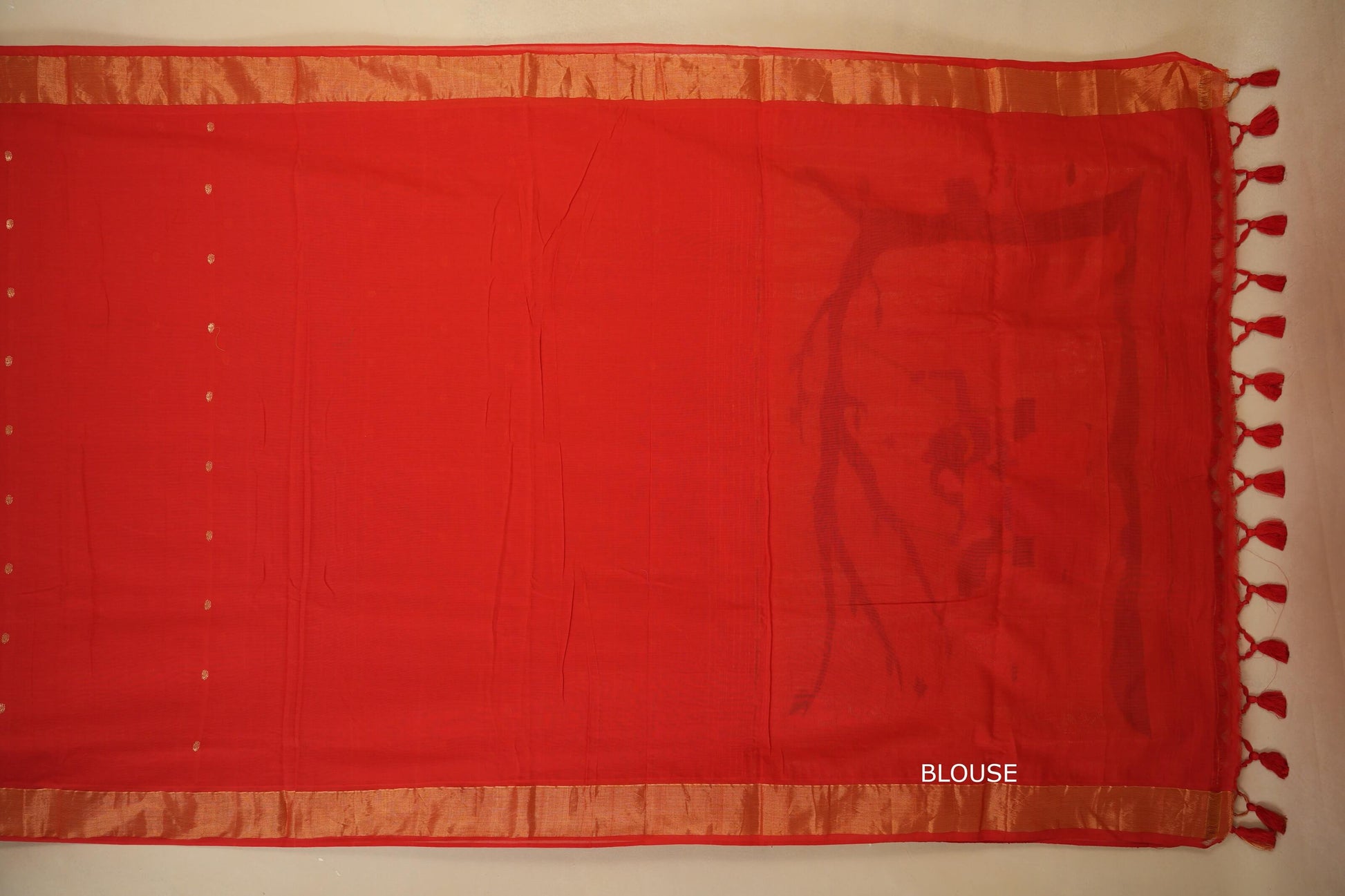 Red Paithani Cotton Saree  blouse
