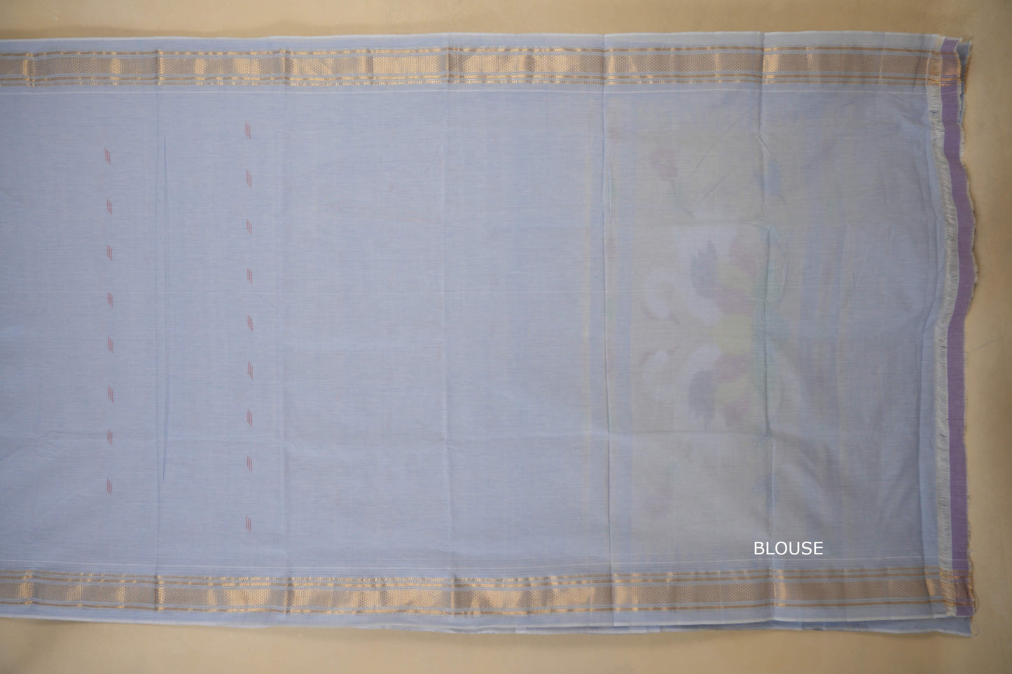 Lavender Paithani Cotton Saree blouse