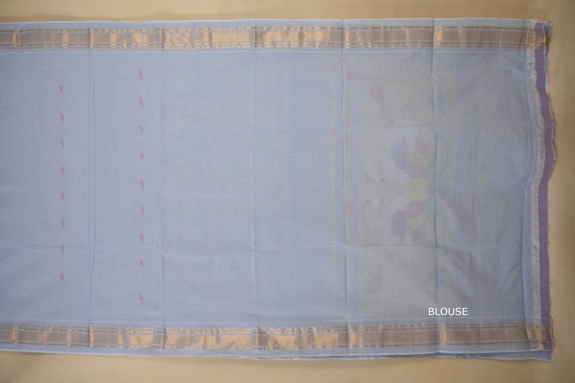 Lavender Paithani Cotton Saree blouse