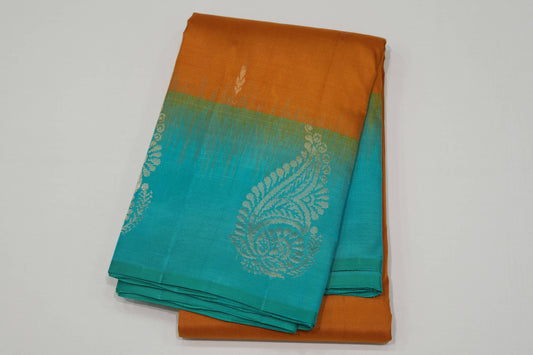 Golden mustard light weight kanchipuram silk saree