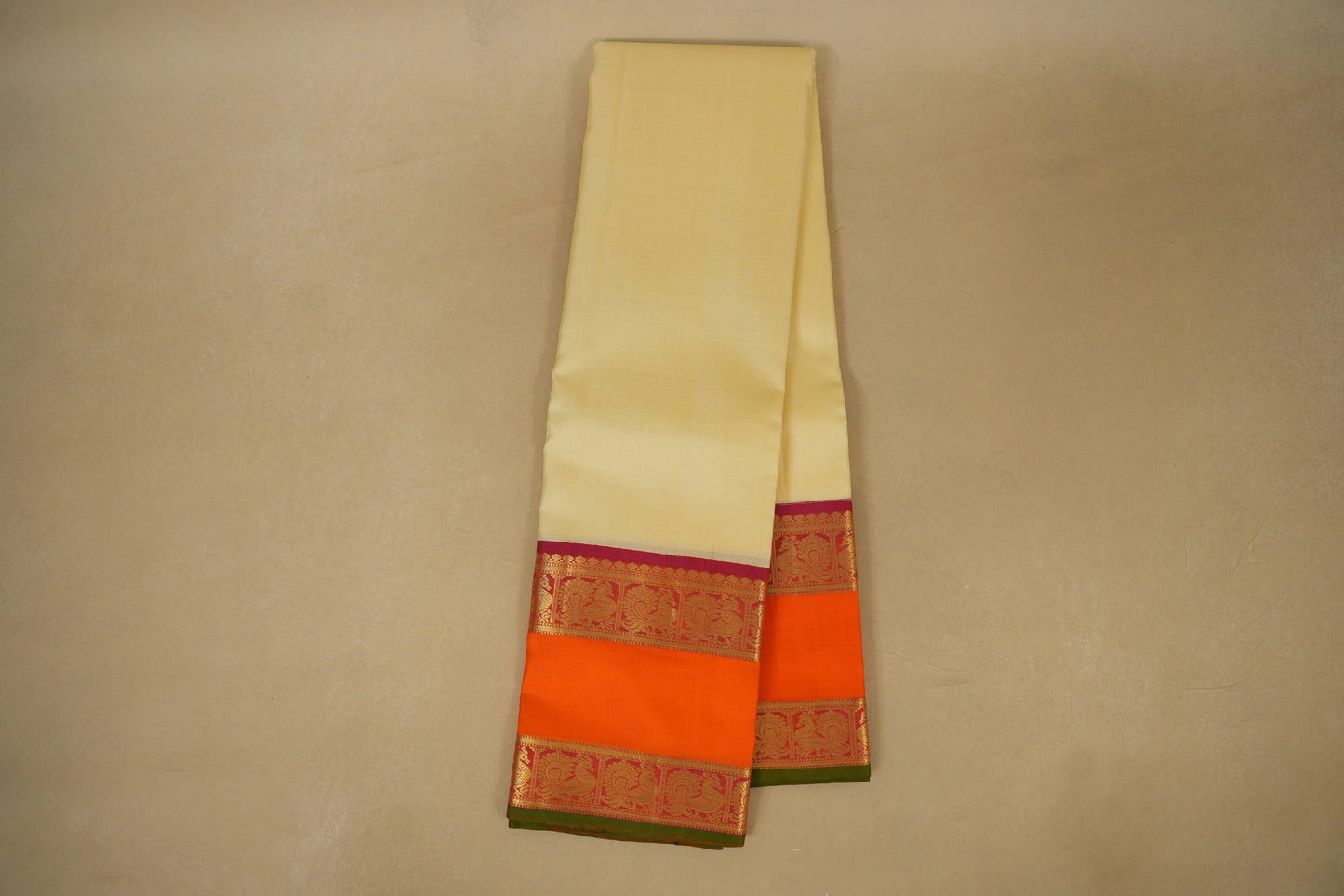 Half White Vintage Kanjivaram Silk Saree Online