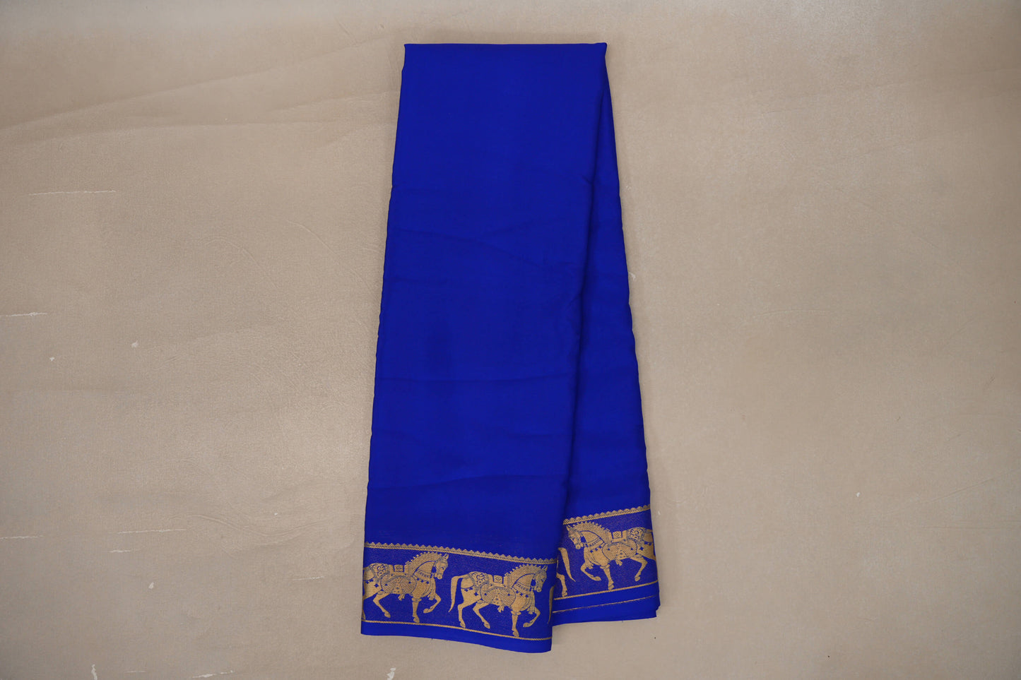 Online Royal Blue with Self Borders Mysore Silk Saree