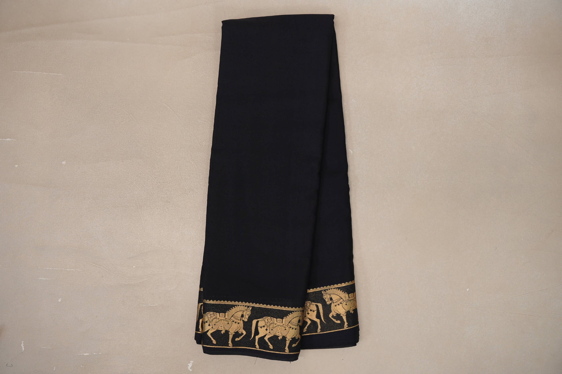 Online Black with Self Borders Mysore Silk Saree