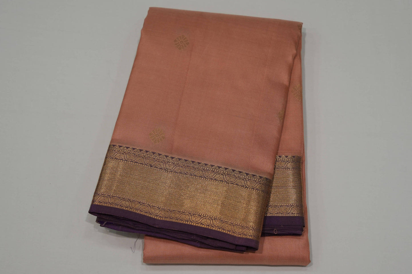 Beige light weight kanchipuram silk saree