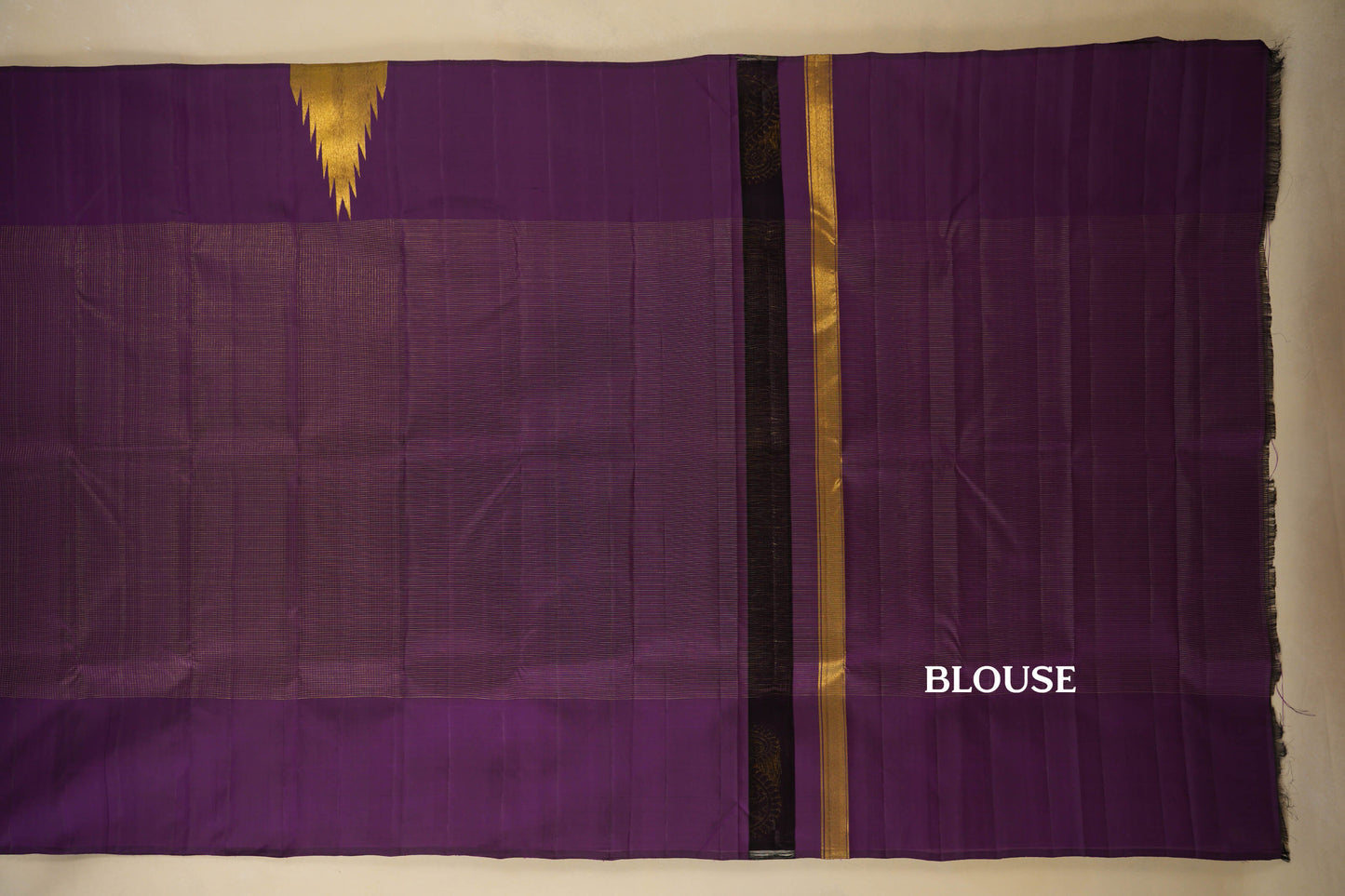Purple  Vintage Kanjivaram Silk Saree  blouse