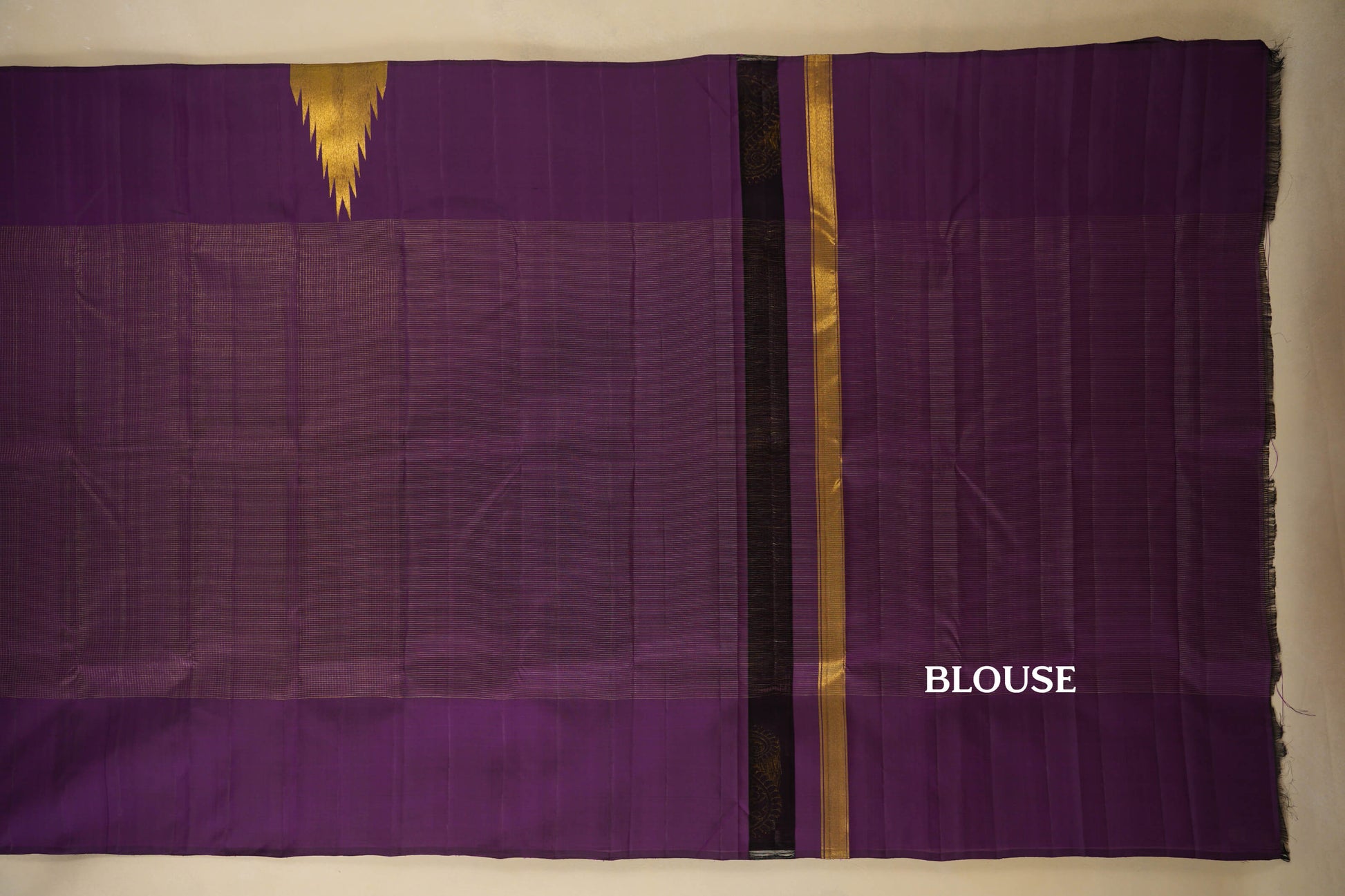 Purple  Vintage Kanjivaram Silk Saree  blouse