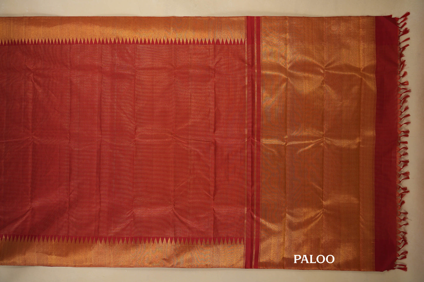 Maroon Vintage Kanjivaram Silk Saree  Paloo