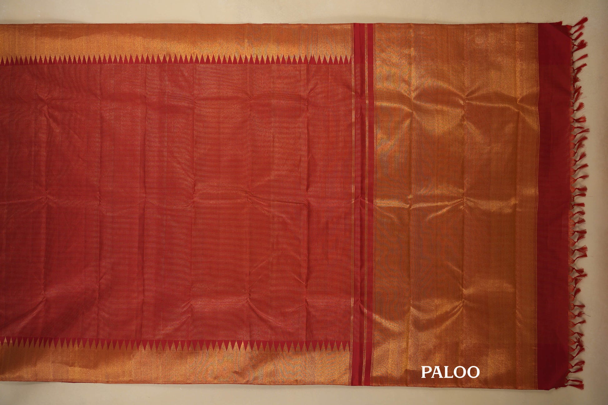 Maroon Vintage Kanjivaram Silk Saree  Paloo