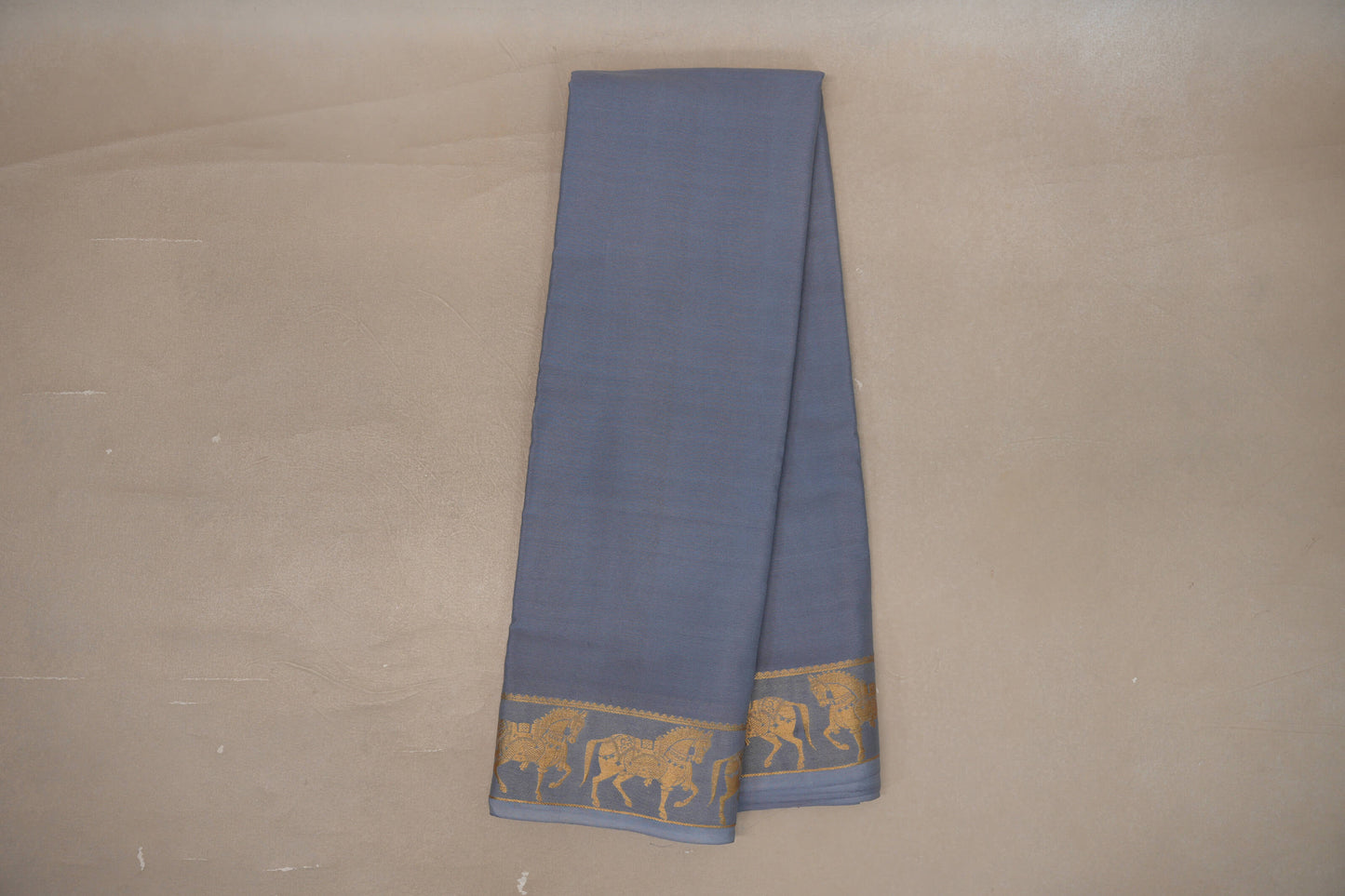 Online Bluish Grey with Self Borders Mysore Silk Saree