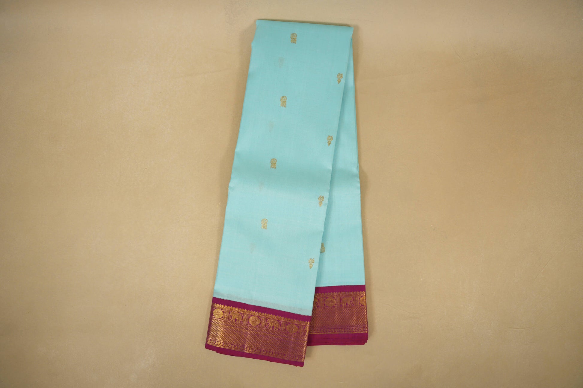 Sky Blue Vintage Kanjivaram Silk Saree  Online