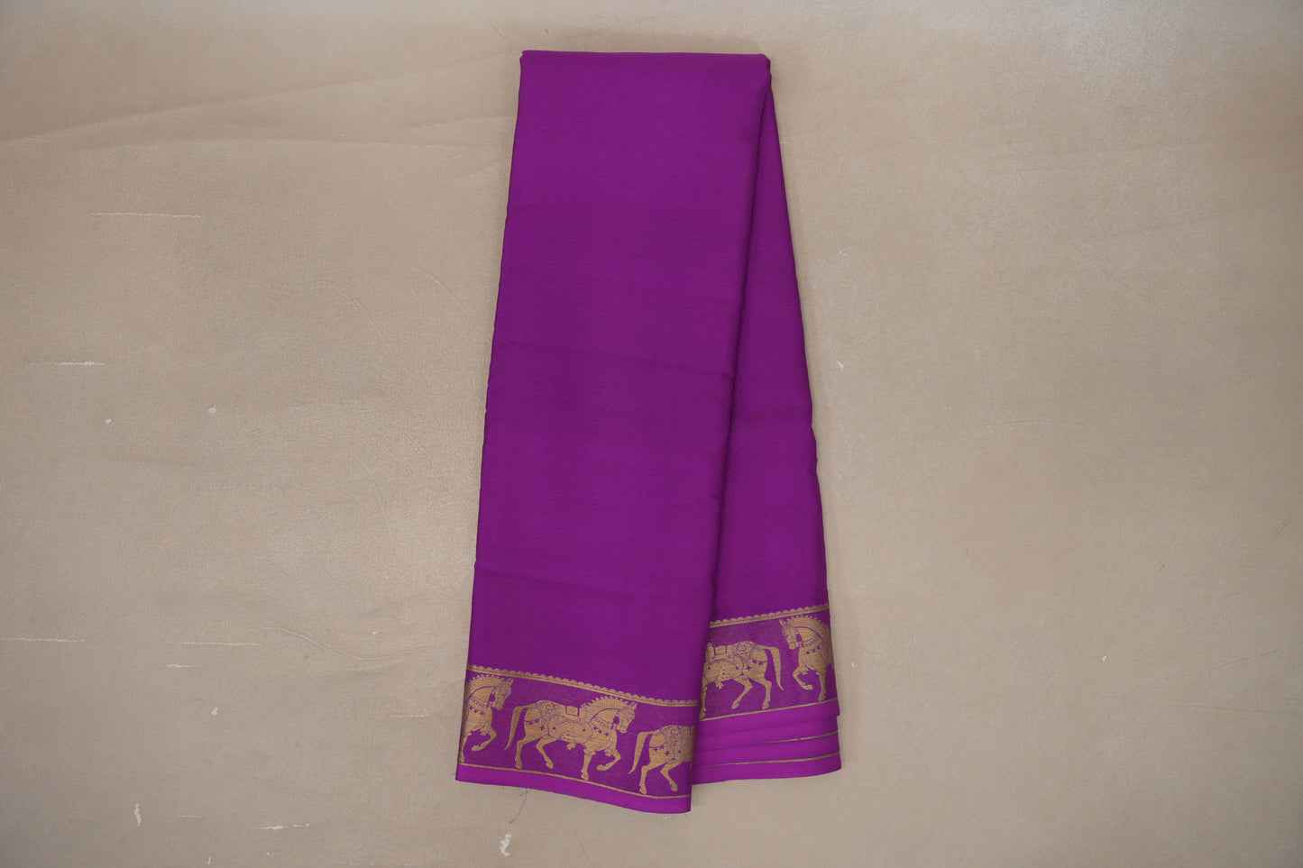 Online Magenta Purple with Self Borders Mysore Silk Saree