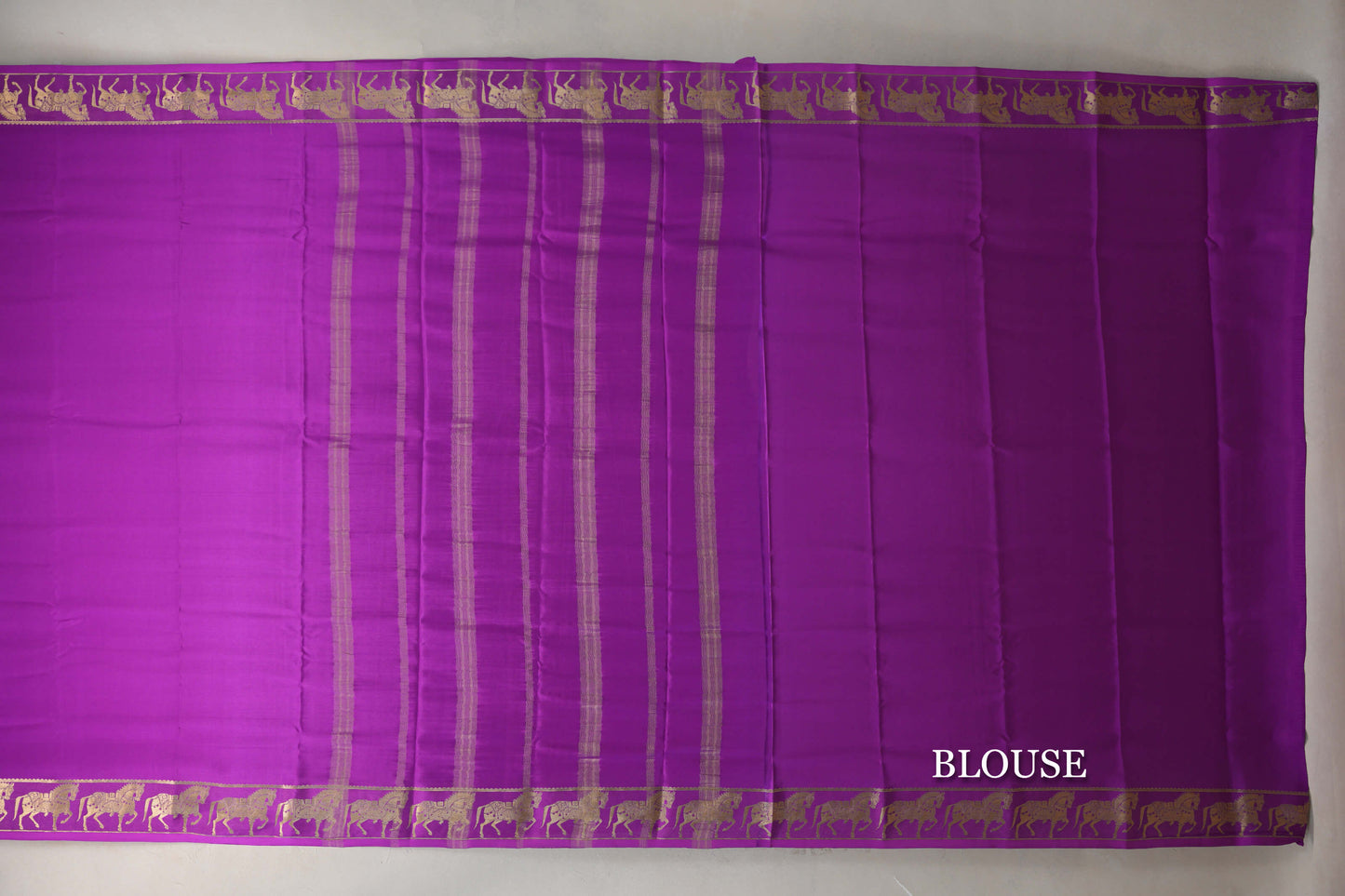 Magenta Purple with Self Borders Mysore Silk Saree blouse