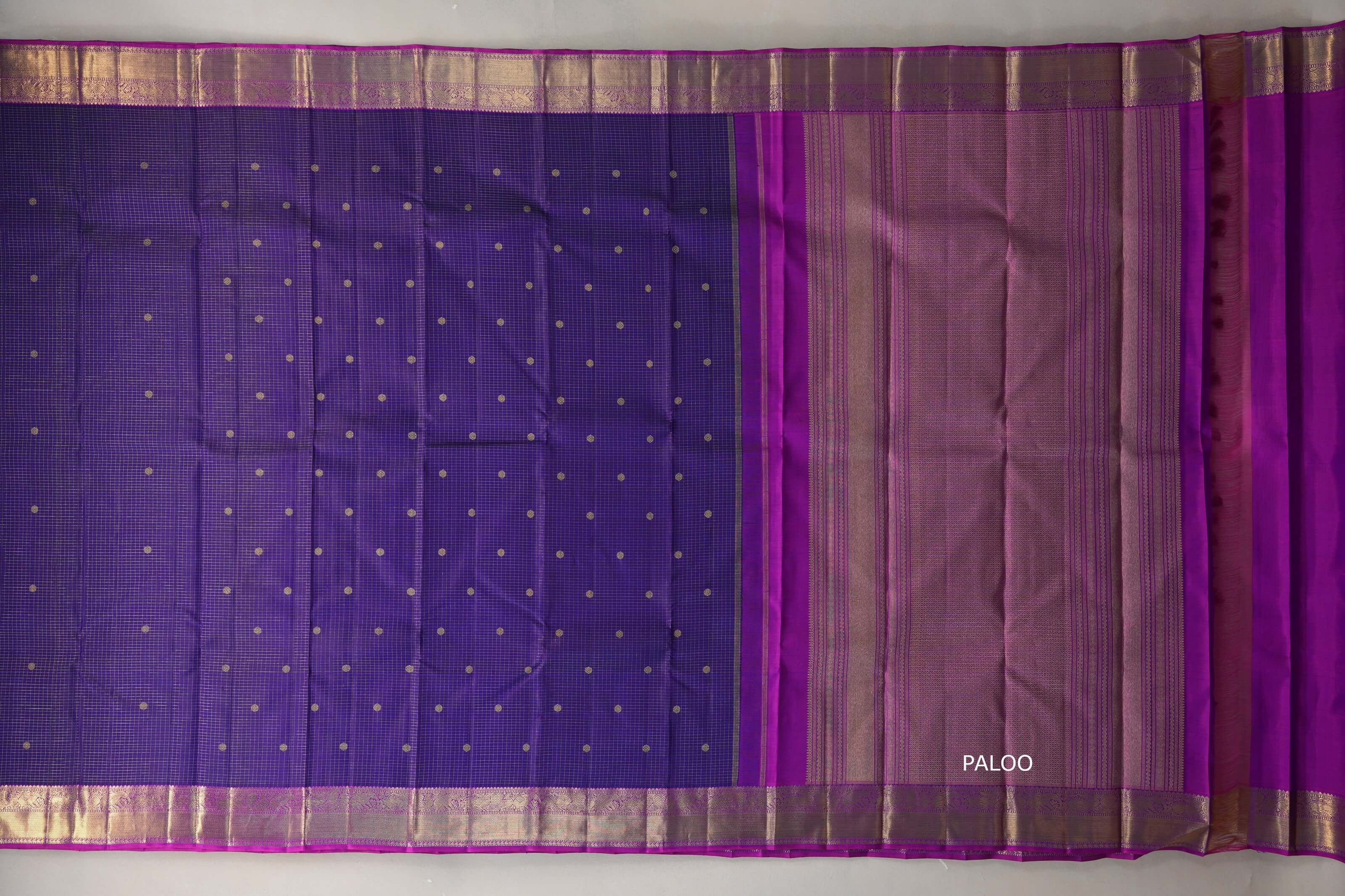 Indigo violet Vintage Heirloom Kanjivaram Silk Saree SS9473
