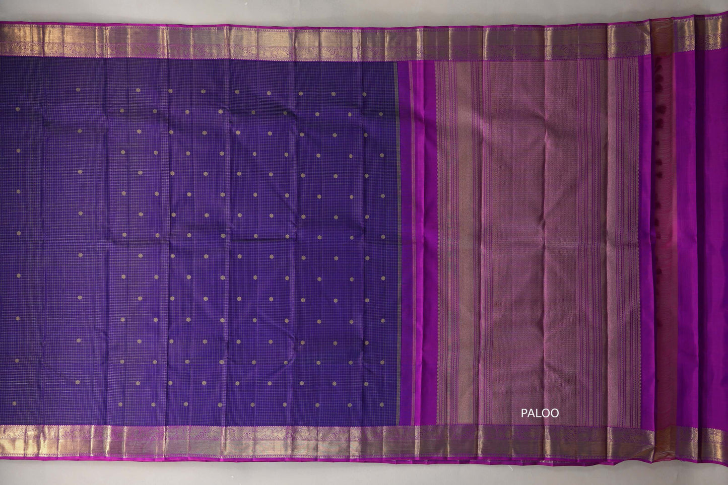 Indigo violet Vintage Heirloom Kanjivaram Silk Saree SS9473