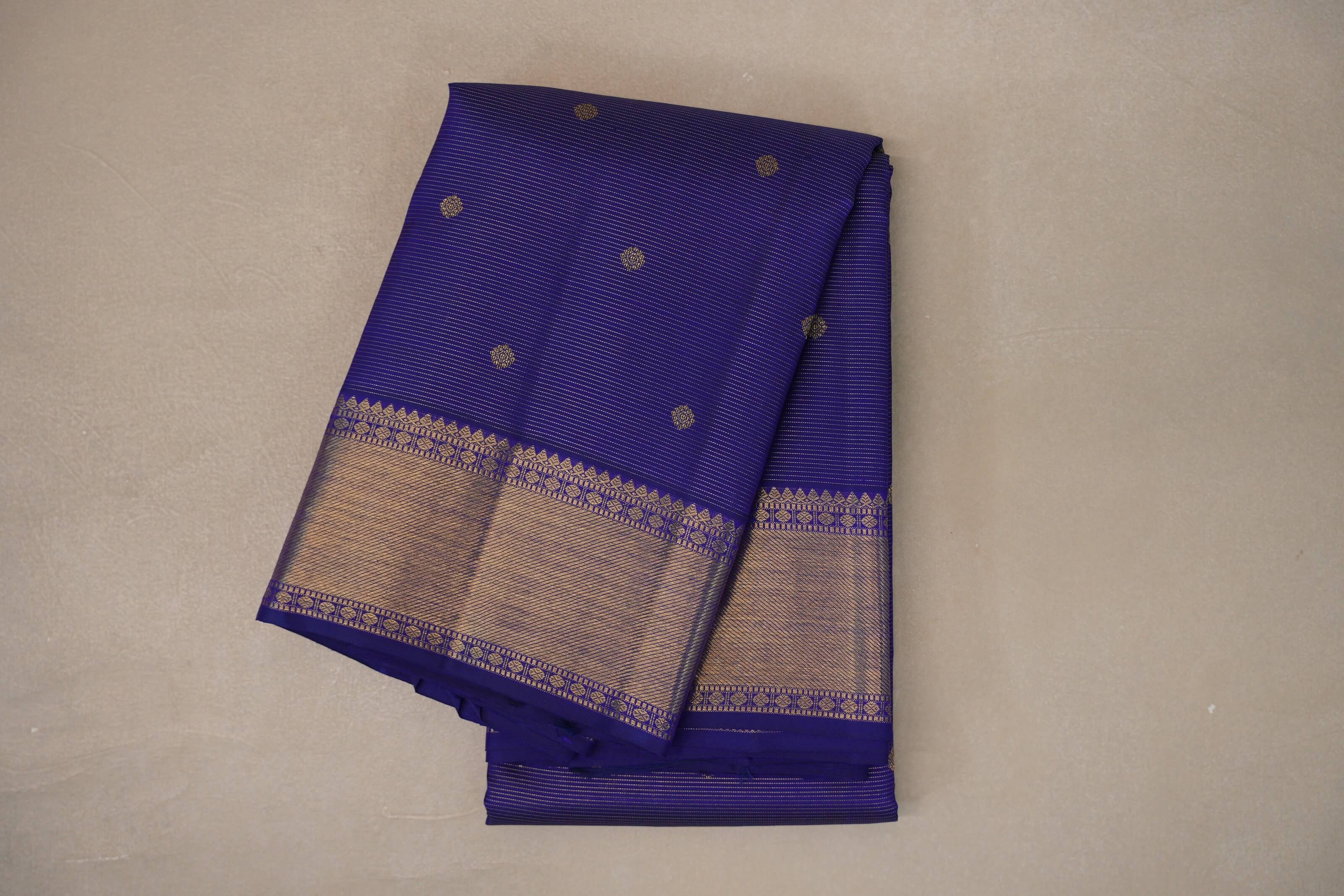 Deep Violet Vintage Heirloom Kanjivaram Silk Saree SS9475