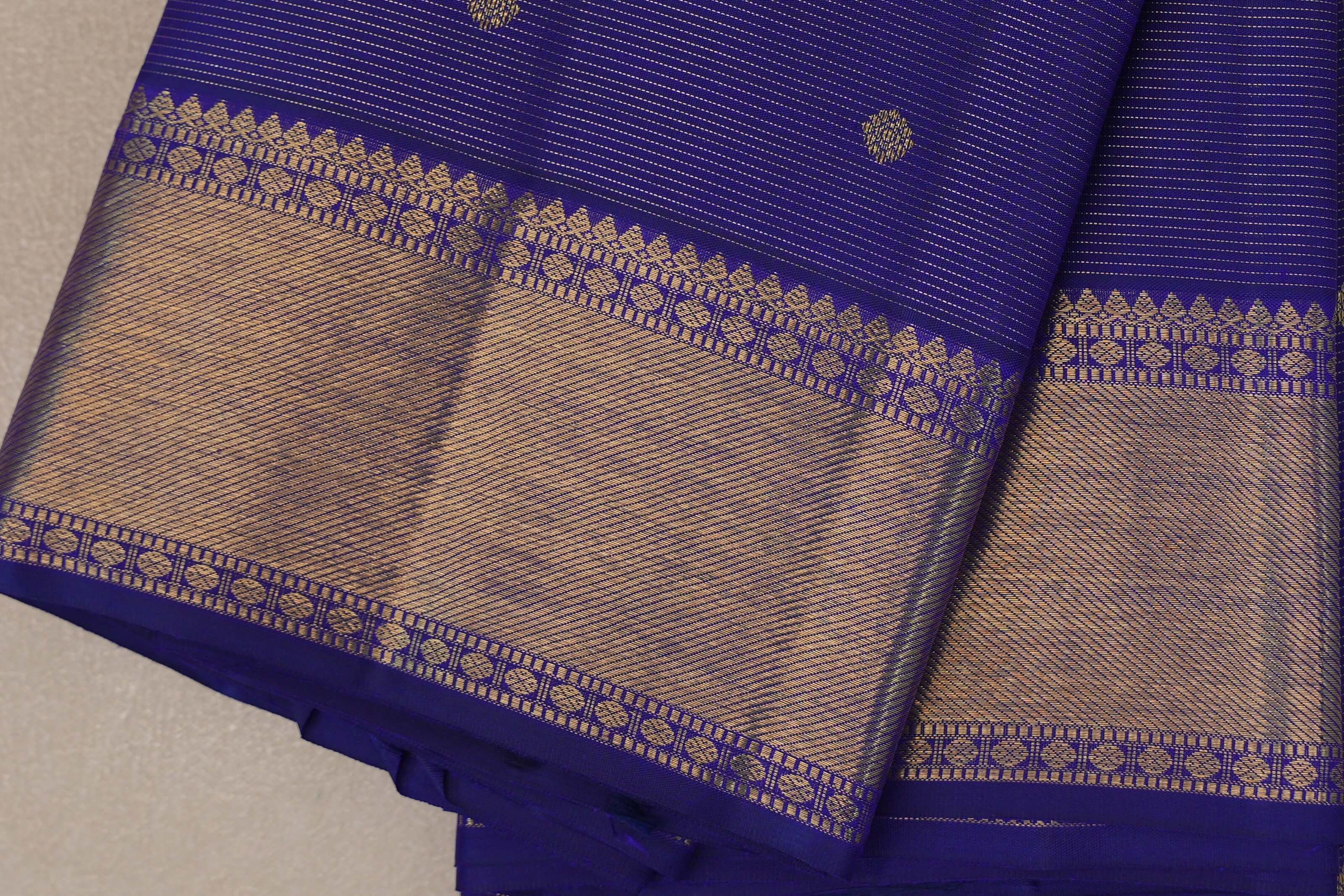 Deep Violet Vintage Heirloom Kanjivaram Silk Saree SS9475