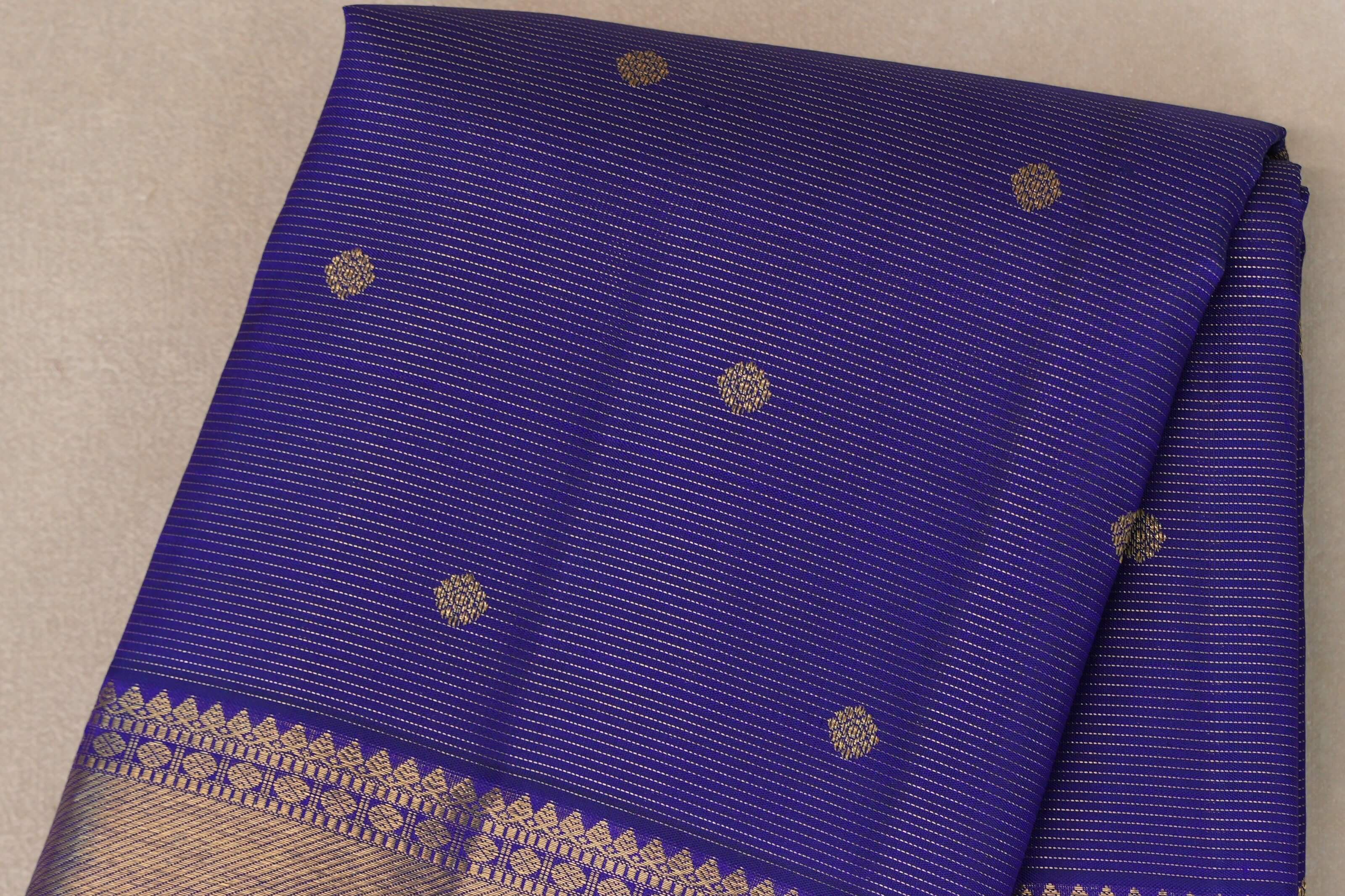 Deep Violet Vintage Heirloom Kanjivaram Silk Saree SS9475