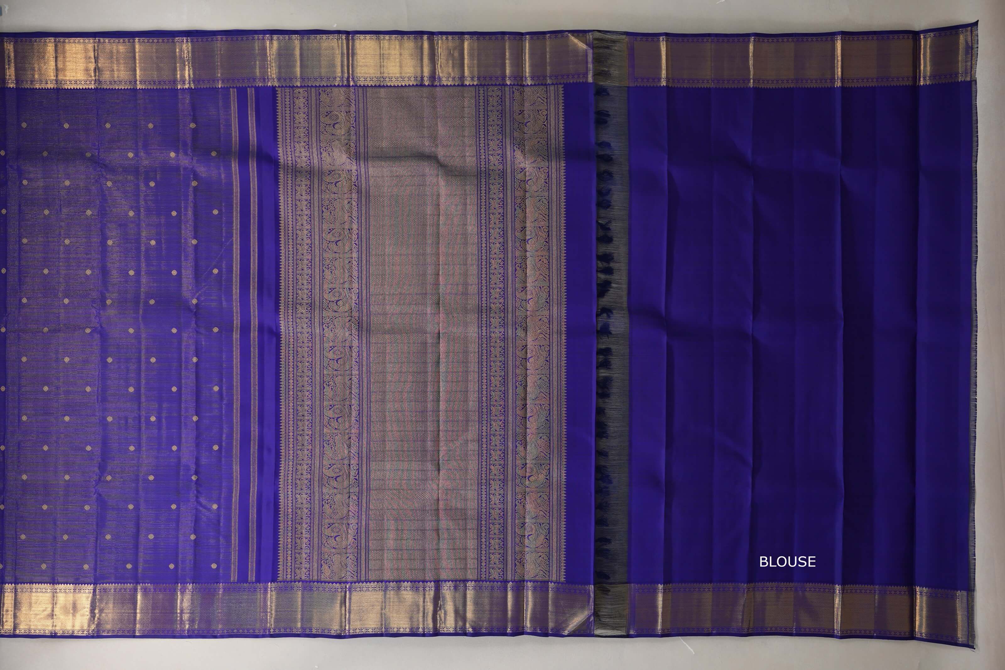Deep Violet Vintage Heirloom Kanjivaram Silk Saree SS9475