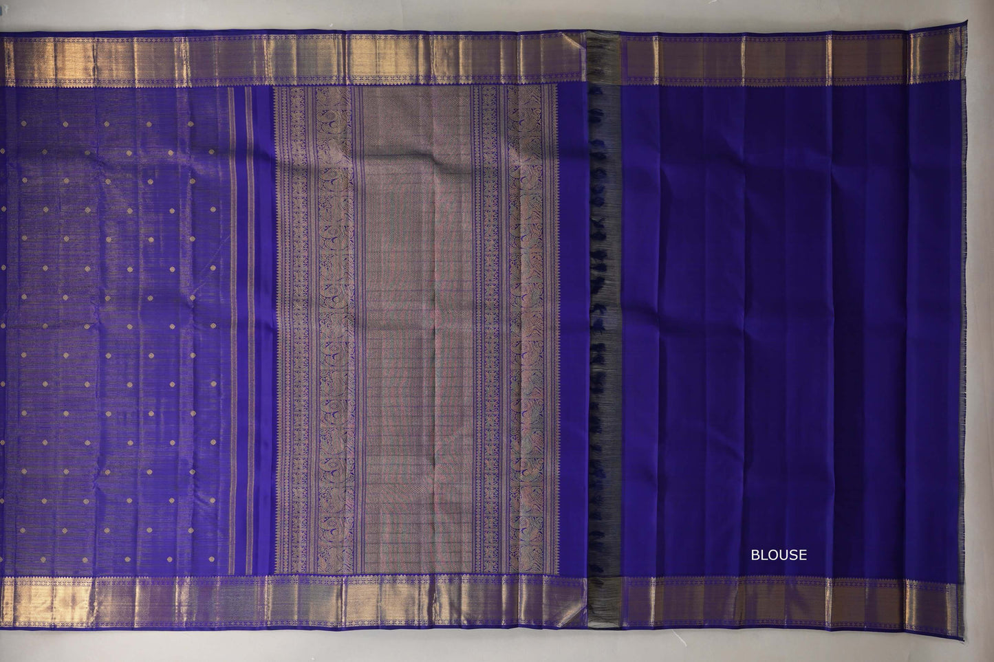 Deep Violet Vintage Heirloom Kanjivaram Silk Saree SS9475