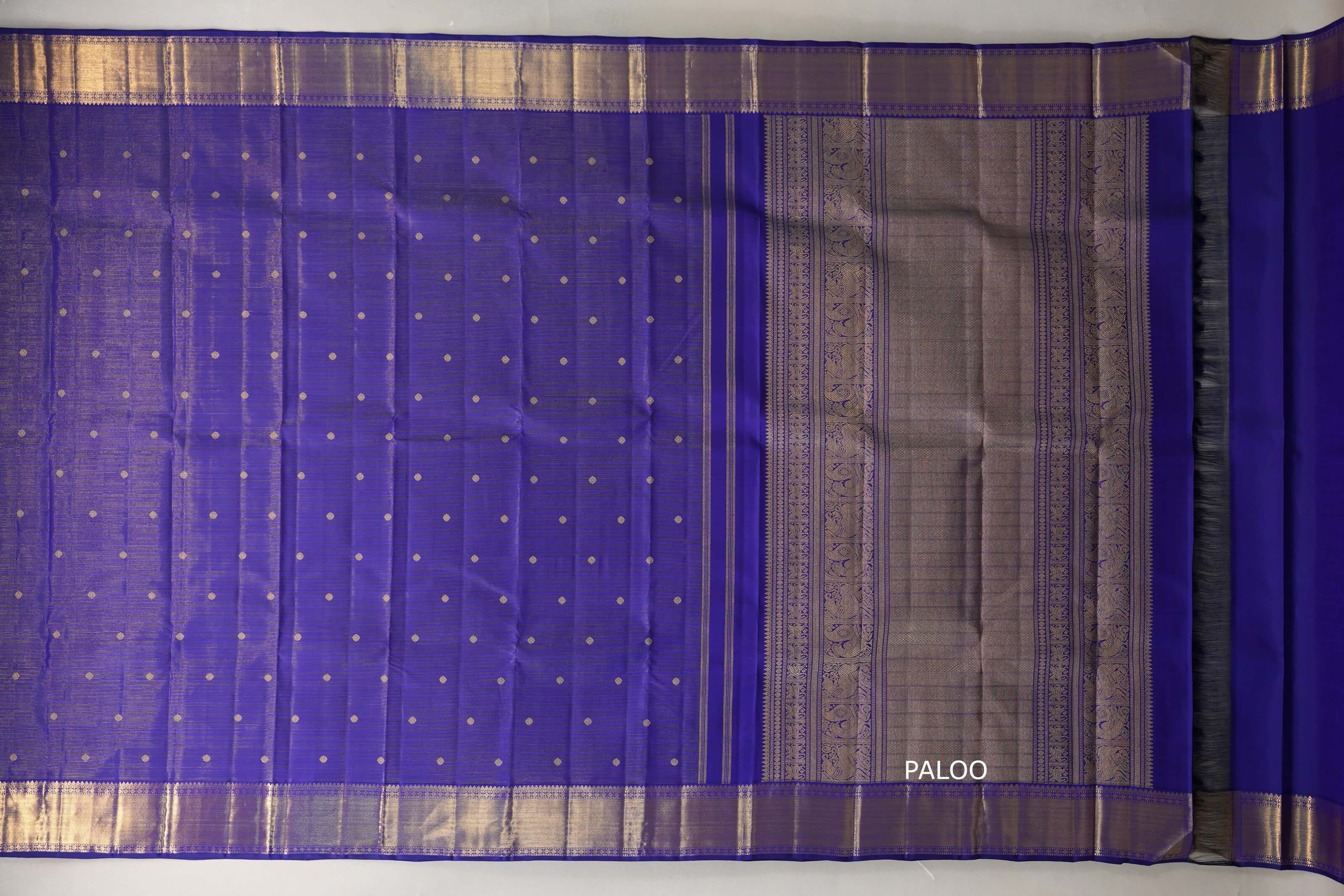 Deep Violet Vintage Heirloom Kanjivaram Silk Saree SS9475