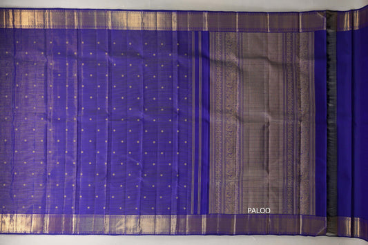 Deep Violet Vintage Heirloom Kanjivaram Silk Saree SS9475