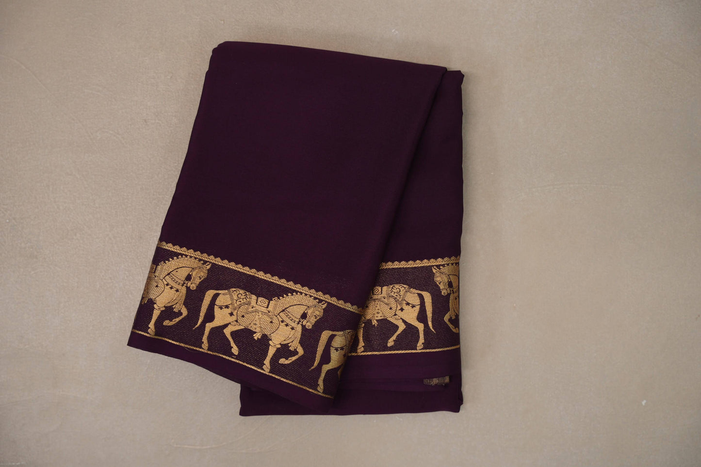 Deep Plum with Self Borders Mysore Silk Saree SS9478