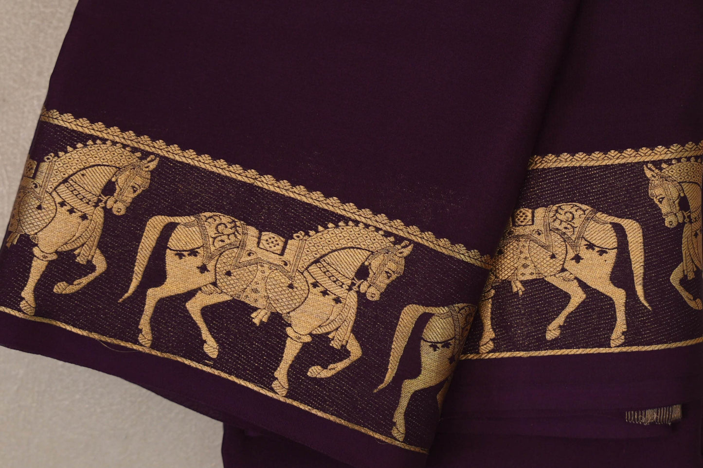 Deep Plum with Self Borders Mysore Silk Saree SS9478