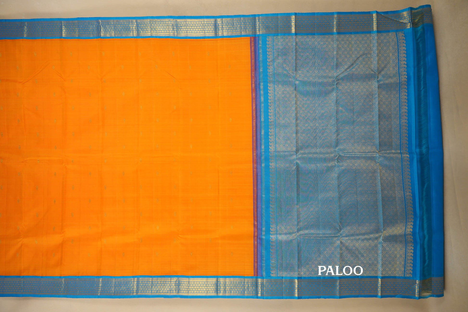 Mango Yellow Vintage Kanjivaram Silk Saree Paloo