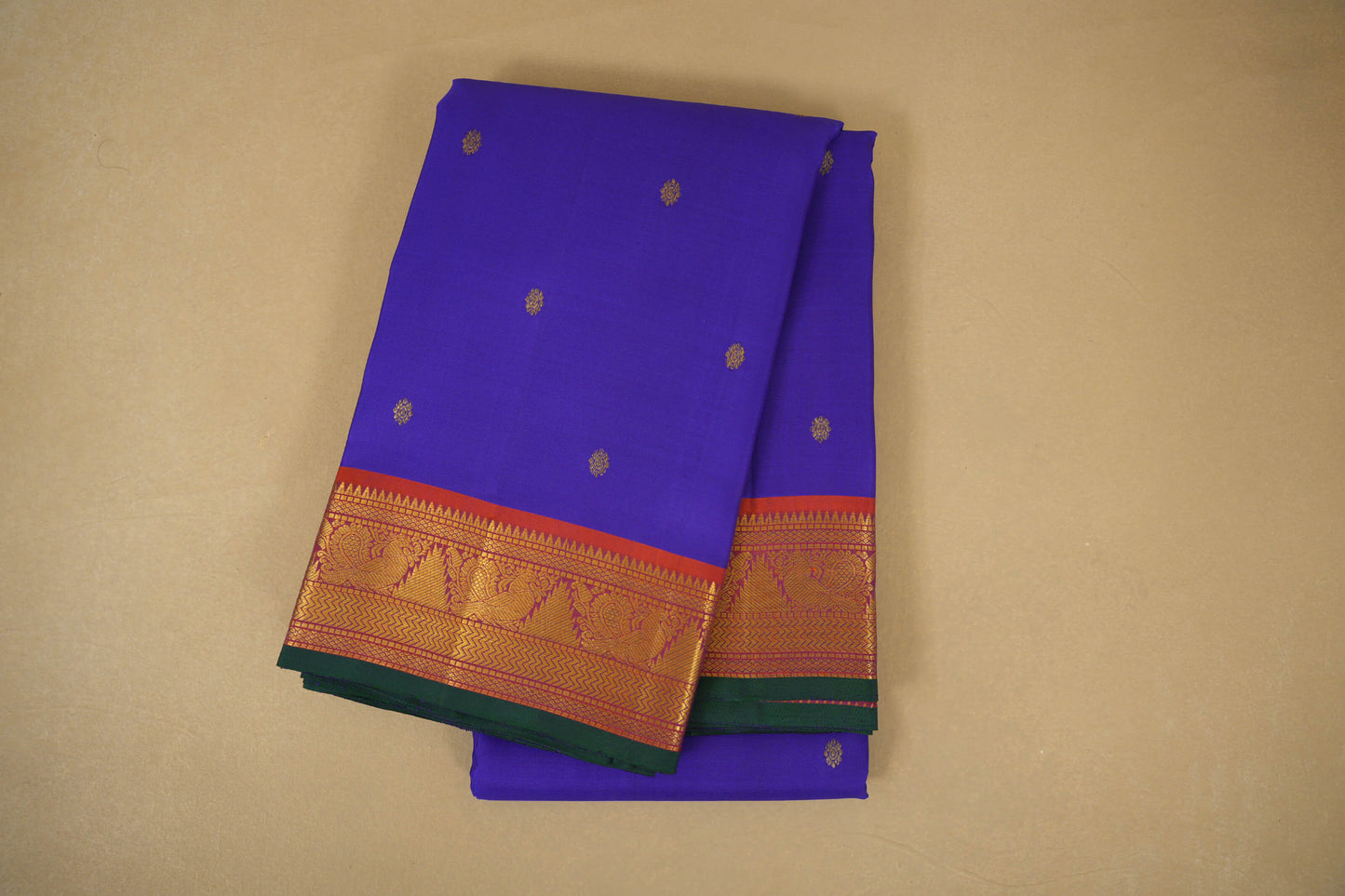 Folded Violet Vintage Kanjivaram Silk Saree