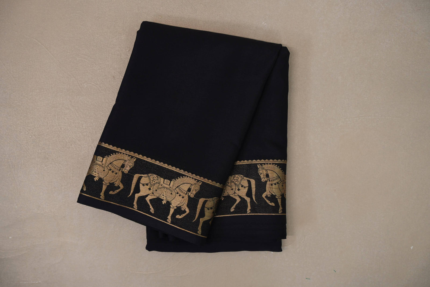 Black with Self Borders Mysore Silk Saree SS9481