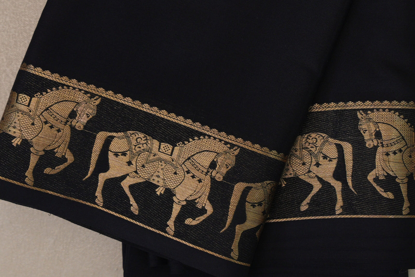 Black with Self Borders Mysore Silk Saree SS9481