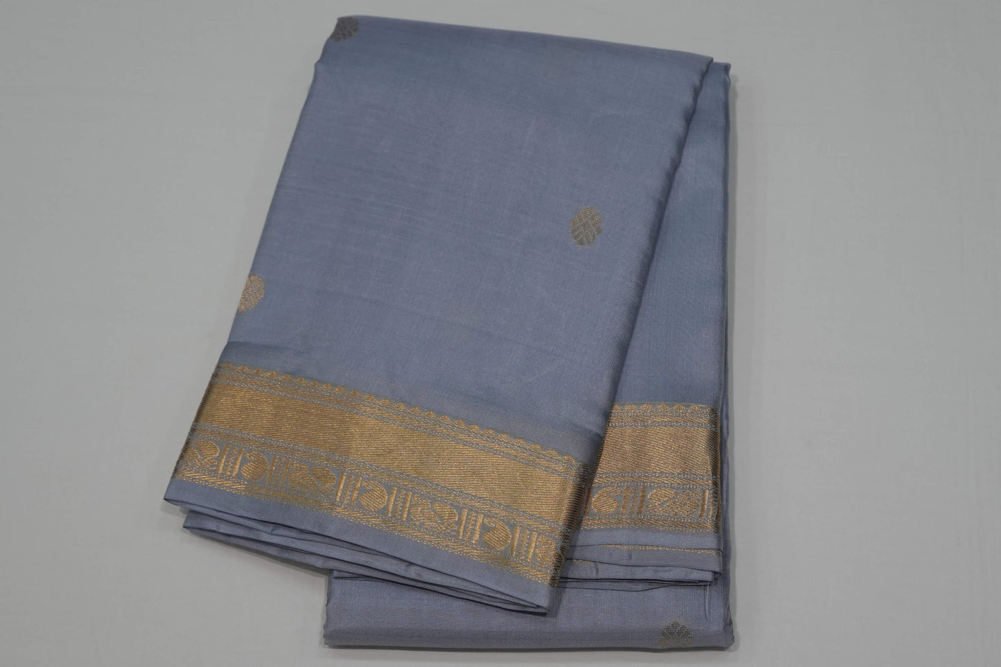 Grey light weight kanchipuram silk saree