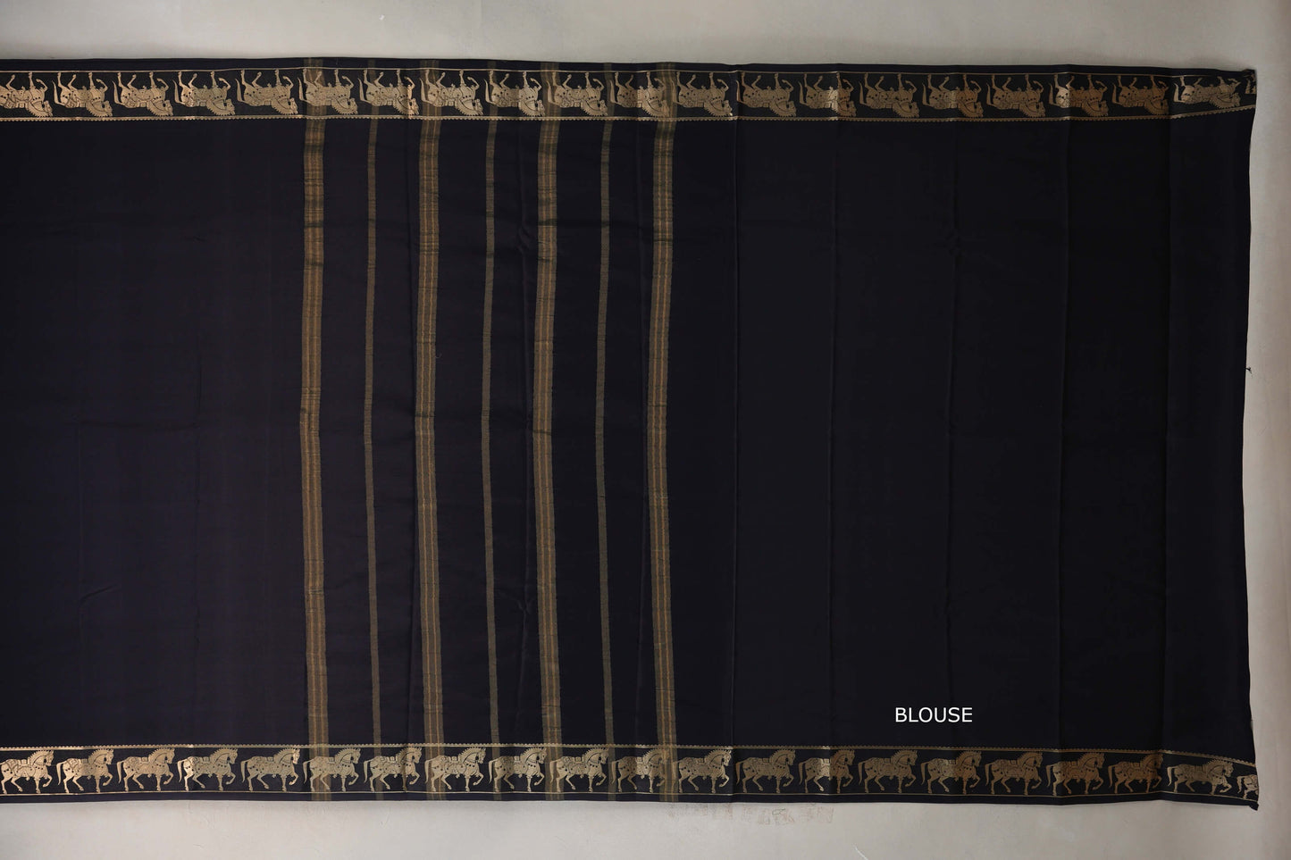 Black with Self Borders Mysore Silk Saree SS9481