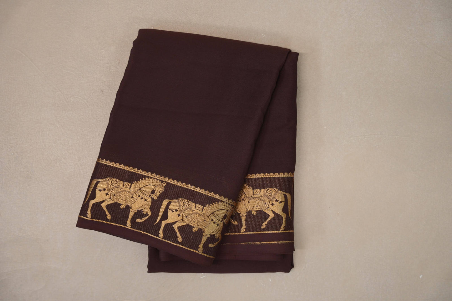 Coffee Brown with Self Borders Mysore Silk Saree SS9482