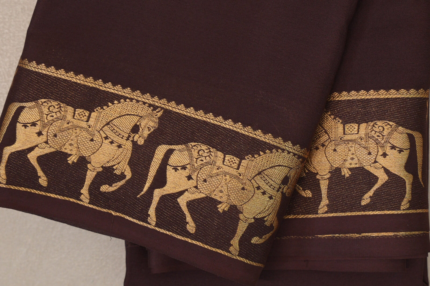 Coffee Brown with Self Borders Mysore Silk Saree SS9482