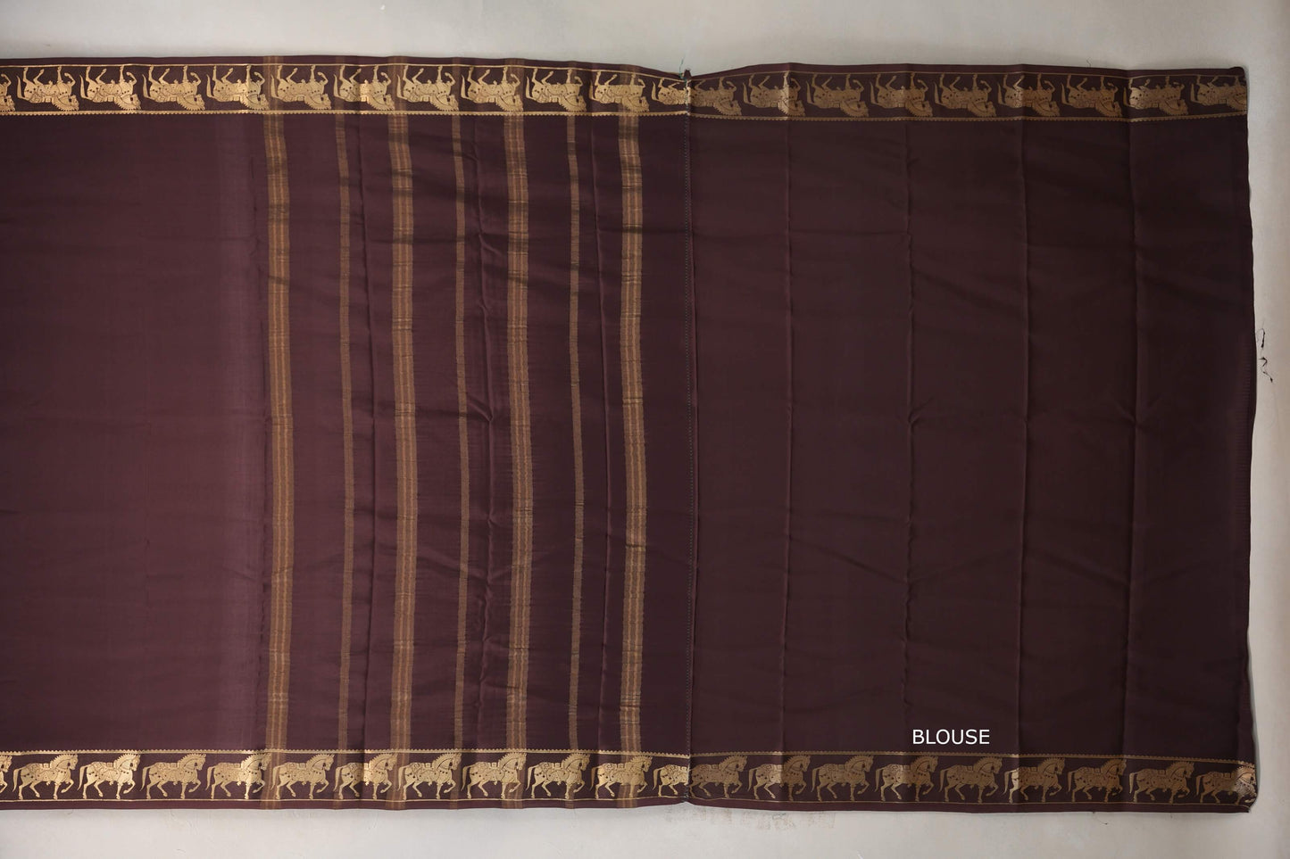 Coffee Brown with Self Borders Mysore Silk Saree SS9482