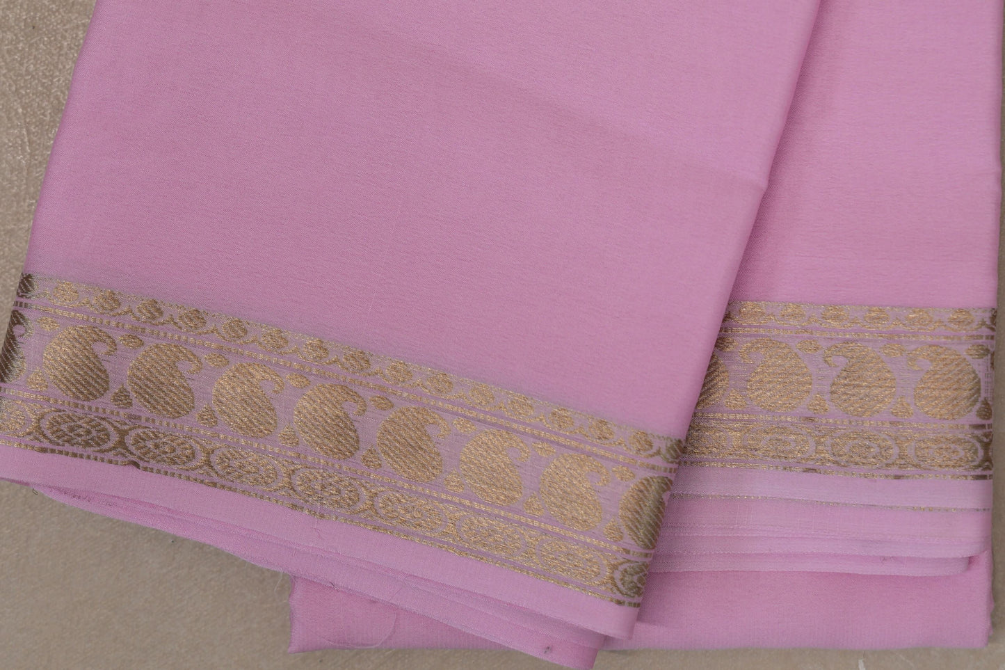 Baby Pink with Self borders Mysore Silk Saree SS9486