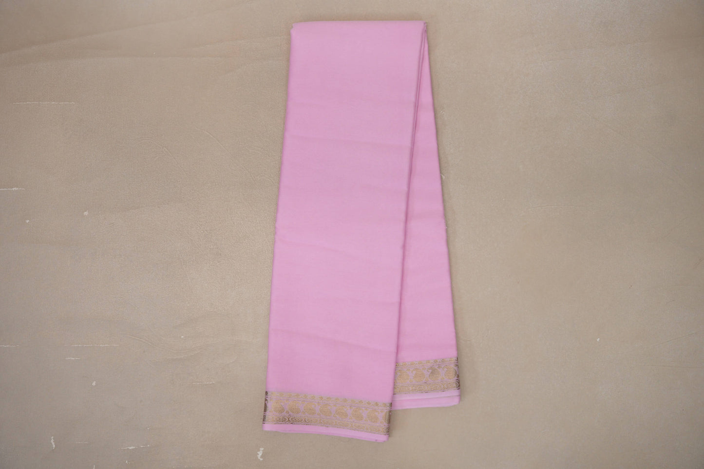 Baby Pink with Self borders Mysore Silk Saree SS9486