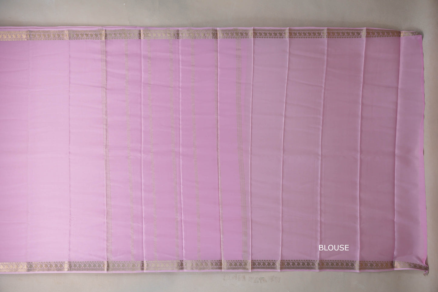 Baby Pink with Self borders Mysore Silk Saree SS9486