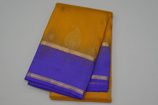 Yellow light weight kanchipuram silk saree