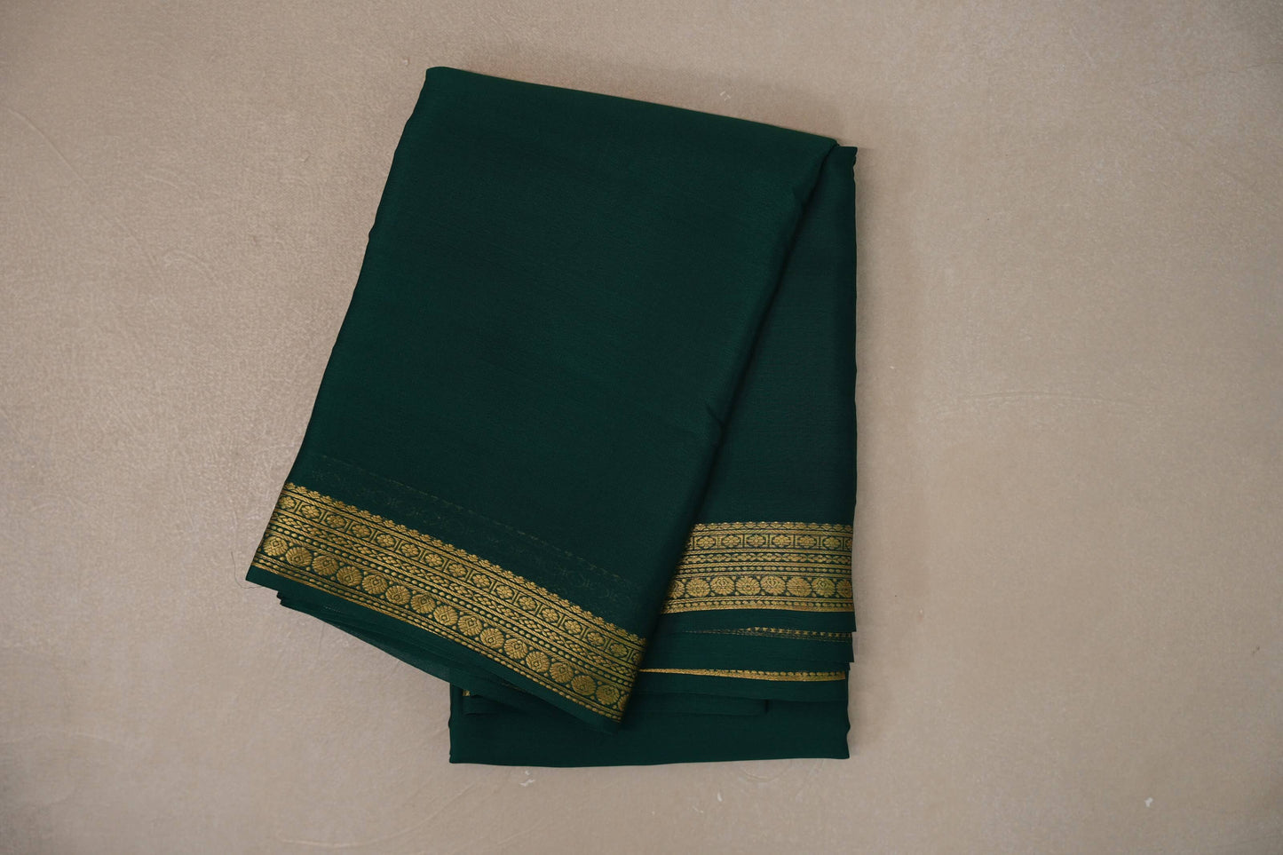 Forest Green with Self borders Mysore Silk Saree SS9487