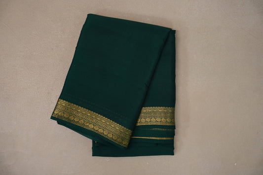 Forest Green with Self borders Mysore Silk Saree SS9487