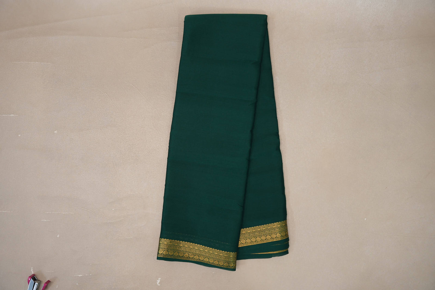 Forest Green with Self borders Mysore Silk Saree SS9487