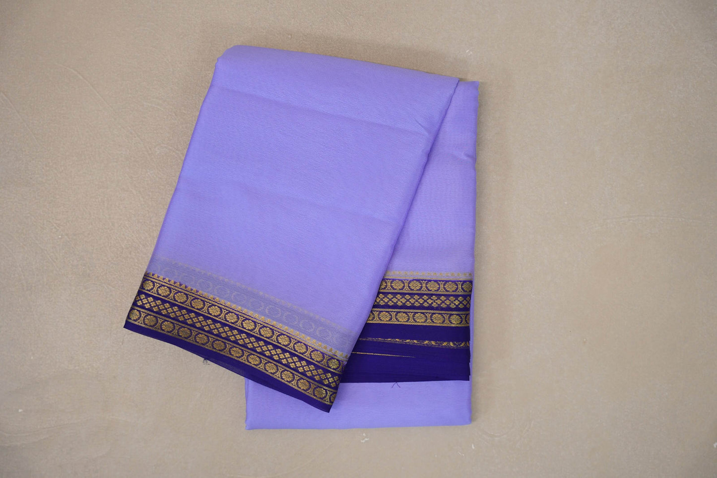 Lavender blue with Royal Purple borders Mysore Silk Saree SS9488