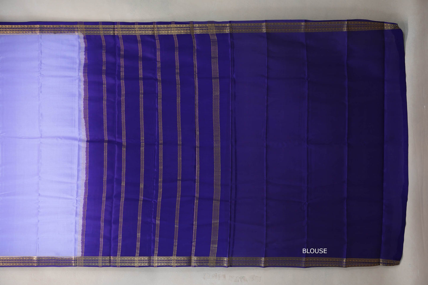 Lavender blue with Royal Purple borders Mysore Silk Saree SS9488
