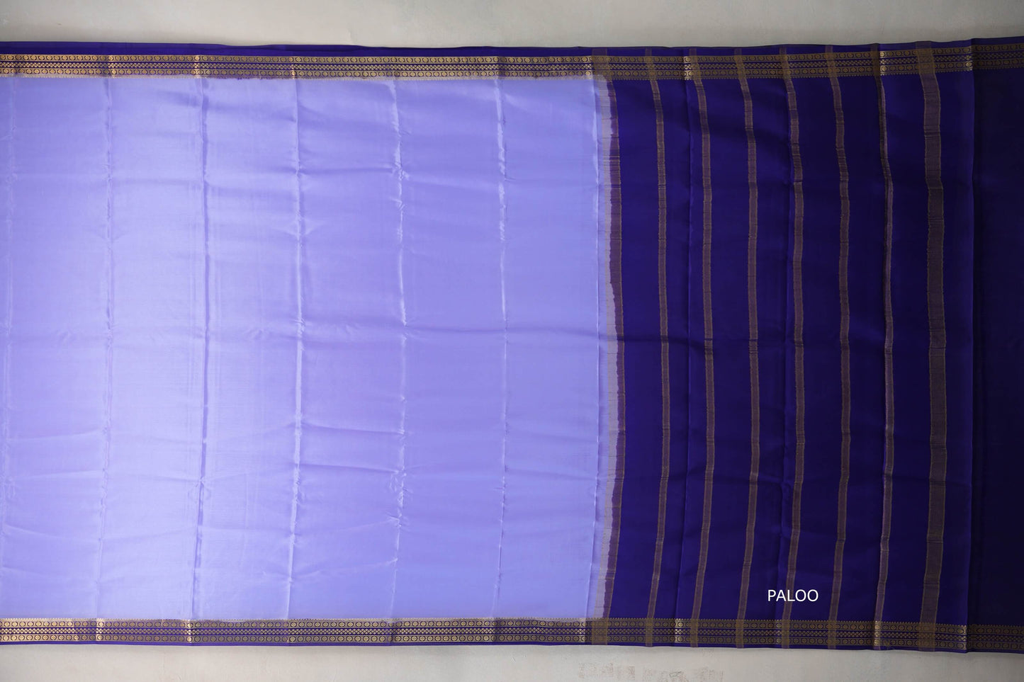 Lavender blue with Royal Purple borders Mysore Silk Saree SS9488