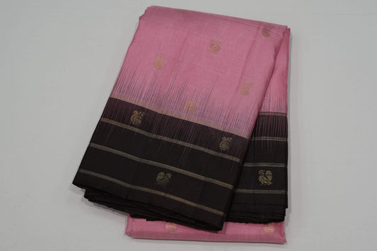 Baby pink light weight kanchipuram silk saree