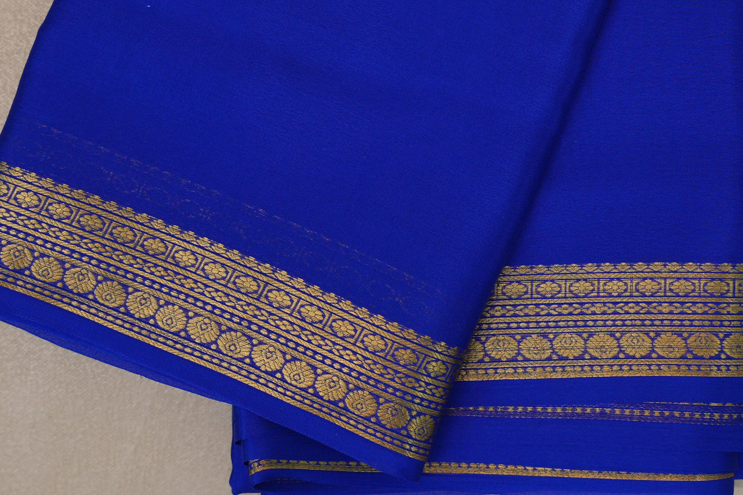 Royal Blue with self borders Mysore Silk Saree SS9489